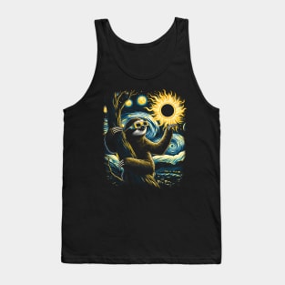 Sloth Eclipse Watcher: Chilling Under the Solar Phenomenon Tee Tank Top